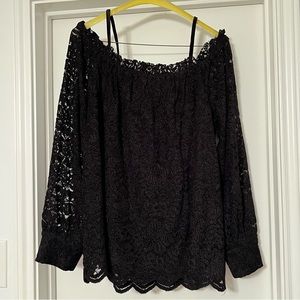 Anthropologie soft lace off the shoulder top